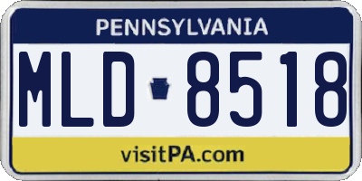 PA license plate MLD8518