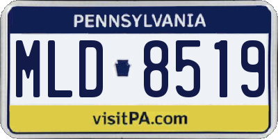 PA license plate MLD8519