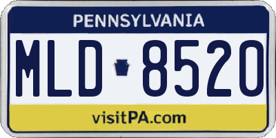 PA license plate MLD8520
