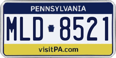 PA license plate MLD8521