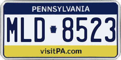 PA license plate MLD8523