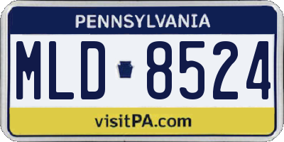 PA license plate MLD8524