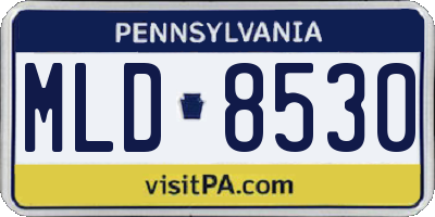 PA license plate MLD8530