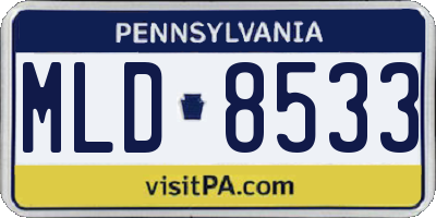 PA license plate MLD8533