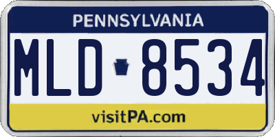 PA license plate MLD8534