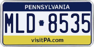 PA license plate MLD8535