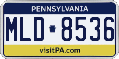 PA license plate MLD8536