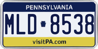 PA license plate MLD8538