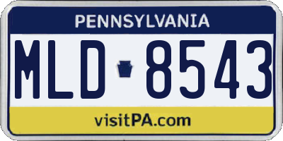 PA license plate MLD8543