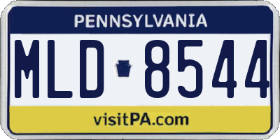 PA license plate MLD8544