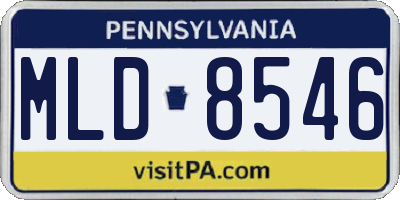 PA license plate MLD8546