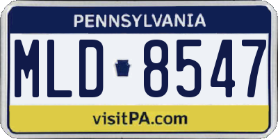 PA license plate MLD8547
