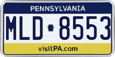 PA license plate MLD8553
