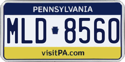 PA license plate MLD8560