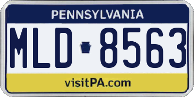 PA license plate MLD8563