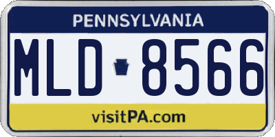 PA license plate MLD8566