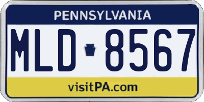 PA license plate MLD8567