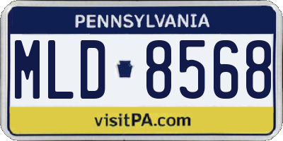 PA license plate MLD8568