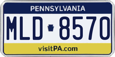 PA license plate MLD8570