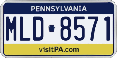 PA license plate MLD8571