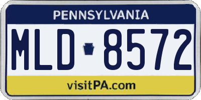 PA license plate MLD8572