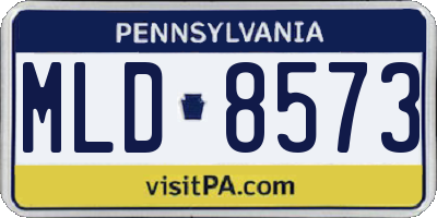 PA license plate MLD8573
