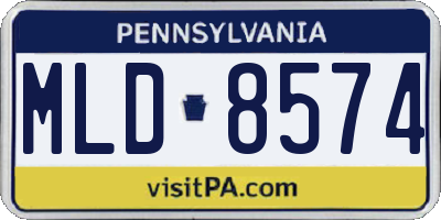 PA license plate MLD8574