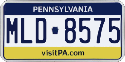 PA license plate MLD8575