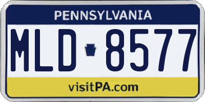PA license plate MLD8577