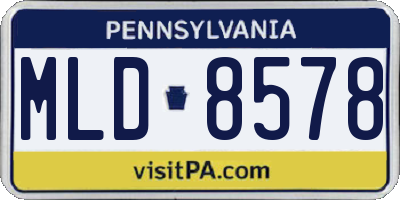 PA license plate MLD8578