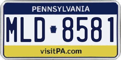PA license plate MLD8581
