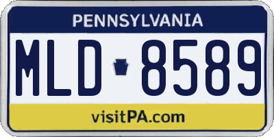 PA license plate MLD8589