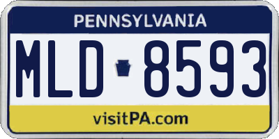 PA license plate MLD8593