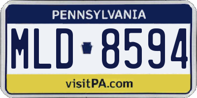 PA license plate MLD8594