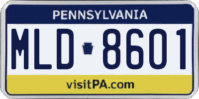 PA license plate MLD8601