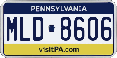 PA license plate MLD8606