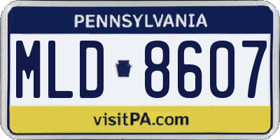 PA license plate MLD8607