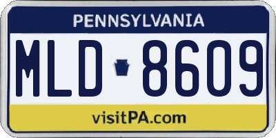 PA license plate MLD8609