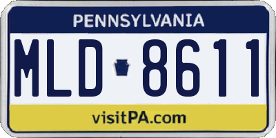 PA license plate MLD8611