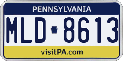 PA license plate MLD8613