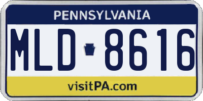 PA license plate MLD8616