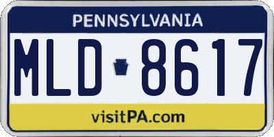 PA license plate MLD8617