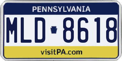 PA license plate MLD8618