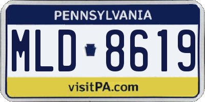 PA license plate MLD8619