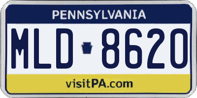 PA license plate MLD8620