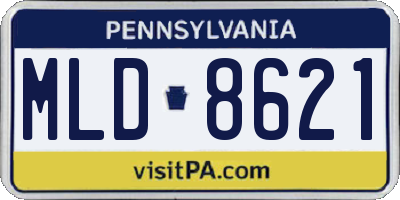 PA license plate MLD8621