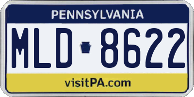 PA license plate MLD8622