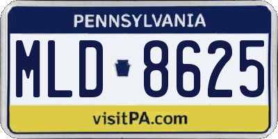PA license plate MLD8625