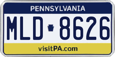 PA license plate MLD8626
