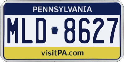 PA license plate MLD8627